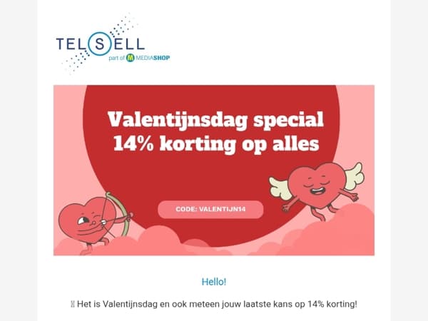 Valentijnsdag special: 14% korting