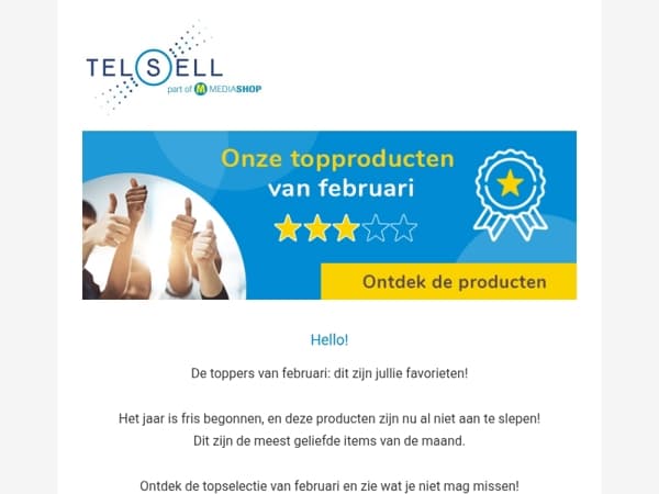 Dit waren de topproducten van Februari