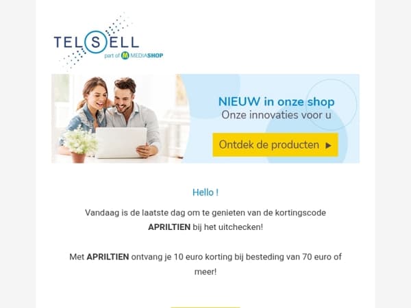 Laatste dag voor 10 euro korting!