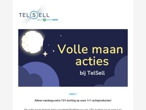 Alleen vandaag 15% korting op 1+1 producten!