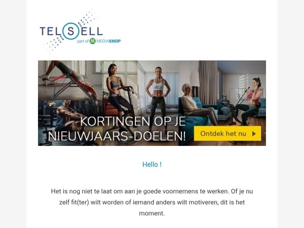 Laatste week 20% korting op alle fitnessartikelen!