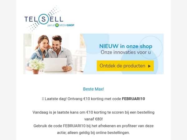 Krijg vandaag nog 10 euro korting!