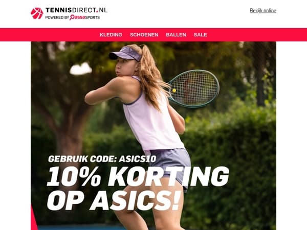 Voorjaarsdeal: 10% korting op alle ASICS tennisschoenen