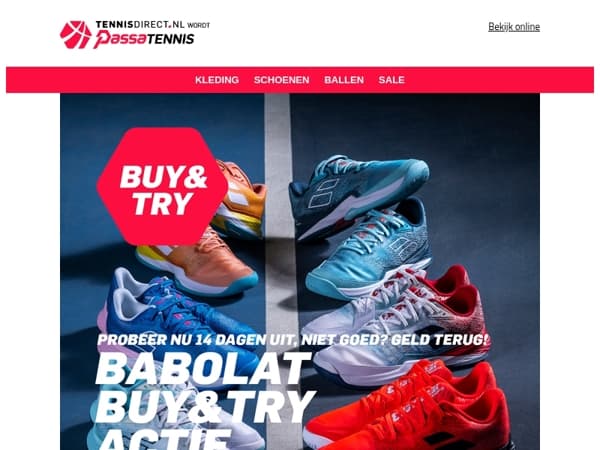 Buy & Try op alle Babolat schoenen!