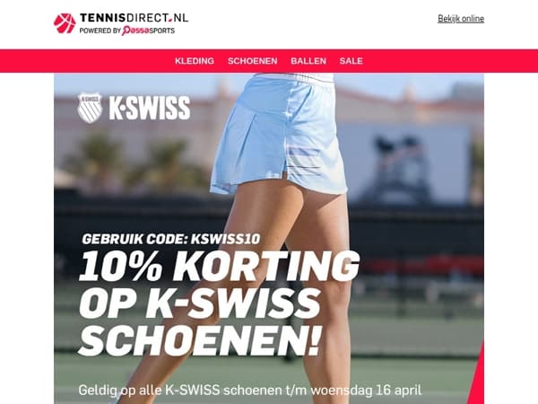 10% korting op K-Swiss schoenen!
