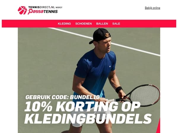 10% korting op kledingbundels! Scoor jouw complete tennisoutfit