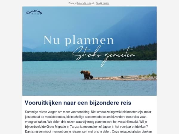 Reizen die je nu al wilt vastleggen