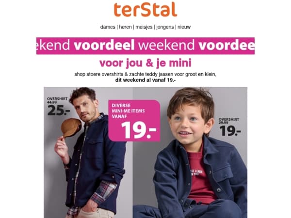 Weekend voordeel: mini-me looks vanaf 19.-