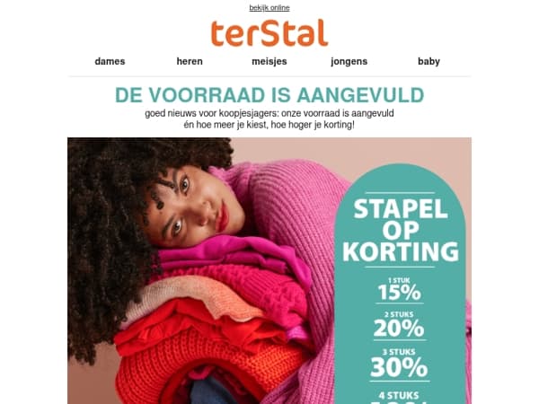 Voorraad aangevuld: tot 40% korting