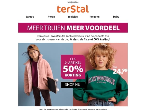 Meer truien, meer voordeel: 2e -50%