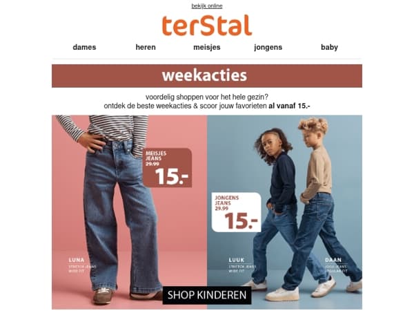 Weekacties: jeans vanaf 15.-
