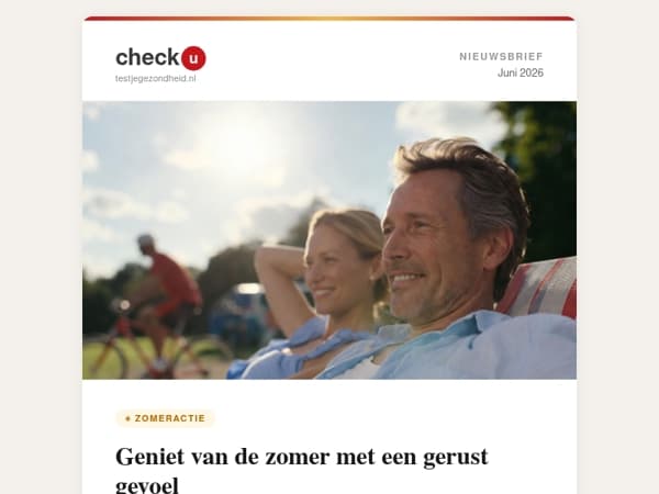 ☀️ Zomerkorting op uw Check-U test: een week lang 10% voordeel!