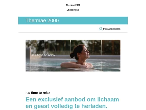 It's time to relax: 2 dagentrees voor €75 