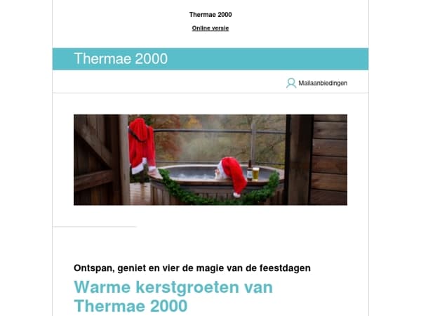 Fijne feestdagen namens Thermae 2000