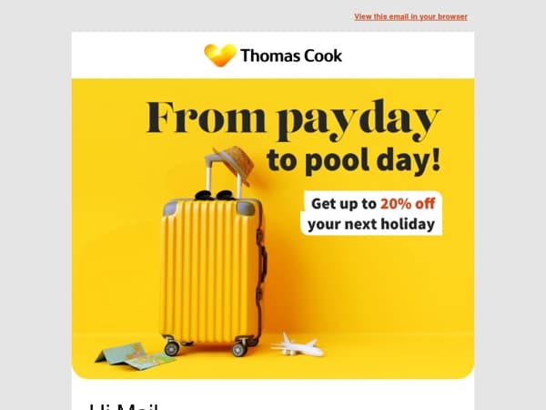 Save up to 20% off your next getaway