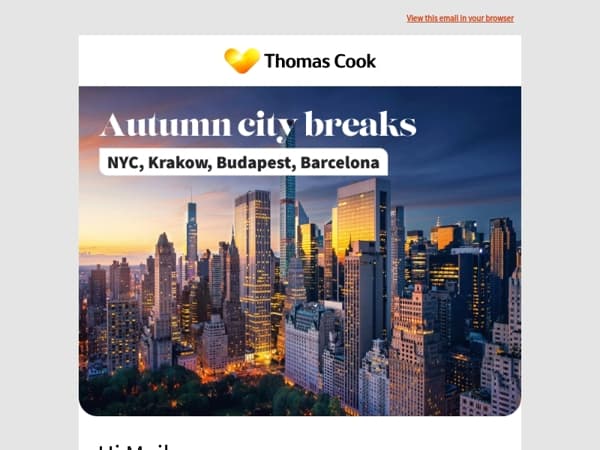 City breaks for two this autumn - book now!