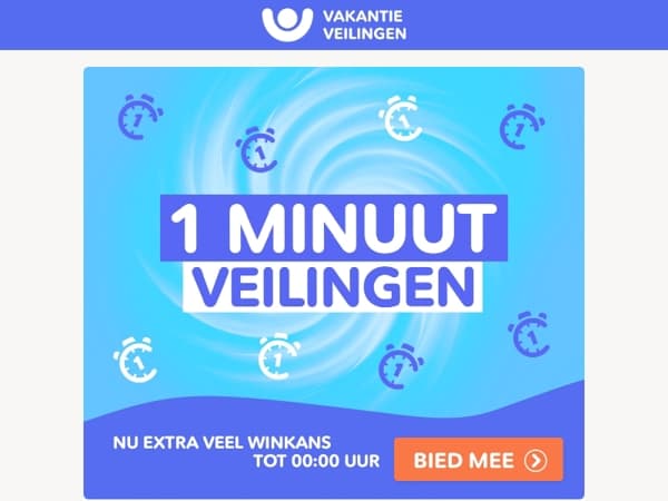 Vakanties, tuinaccessoires én meer in 1 minuut⏰