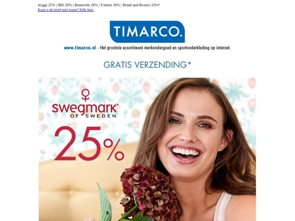 Flash sale! Minstens 10% korting op alles | Swegmark 25%