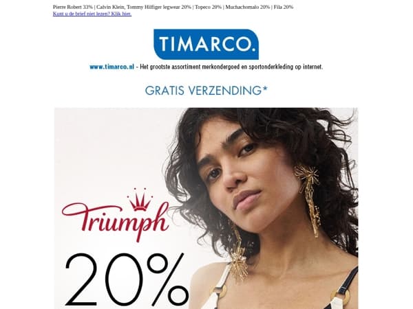 20% korting op alles van Triumph! 🧡