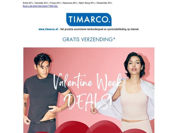 Valentine DEALS | Sloggi 20%❤️ Triumph 25% ❤️ CALIDA 20% – nu nog meer!
