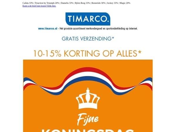 🧡KONINGSDAG 🧡 Sloggi 20% | kortingen tot 33% | 10-15% auf alles🧡