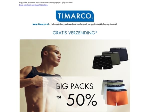 BIG PACK boxershorts tot 50% 🔥 Schiesser 20% | T-SHIRTS 30%