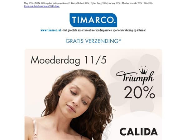 MOEDERDAG! 🎀We vieren het! Triumph 20% | Calida 20%