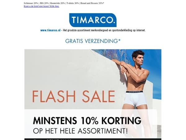 Flash sale! Min. 10% korting op alles | Swegmark 25%