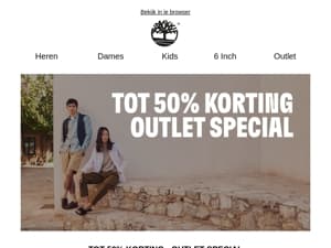 Outletaanbieding – tot 50% korting