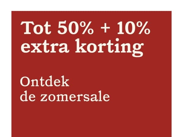 Tot 50% korting + 10% extra korting begint nu