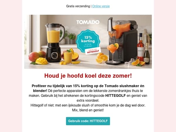🥤 Hittegolf? Scoor nu 15% korting!