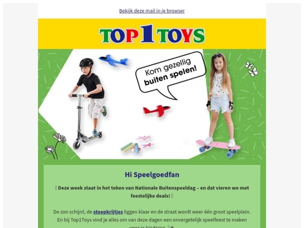 🥳 Buitenspeeldagen met feestelijke korting! - Ga lekker eropuit met het leukste speelgoed! 🚲