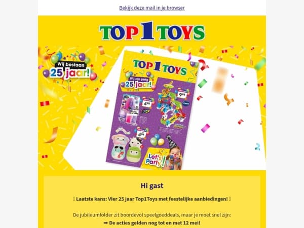 Laatste kansjes Jubileumfolder: Vier 25 jaar Top1Toys met topdeals! 🎈