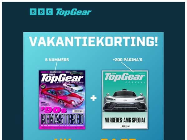 Meer dan 72 euro aan TopGear, nu voor 34,95 euro
