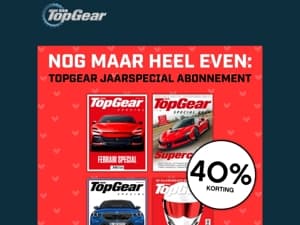Nog maar 6 uur geldig: TopGear Valentijnsdagdeal (40% korting)