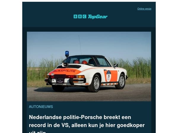 Nederlandse politie-Porsche geveild voor recordprijs, alle Spyker-modellen ooit gebouwd, en meer