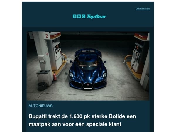Oeps, je kreeg net de oude, nu de goede! Met een nieuwe unieke Bugatti, een halve AMG G-klasse en meer