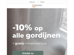 Laatste kans: -10% op gordijnen en jaloezieën!