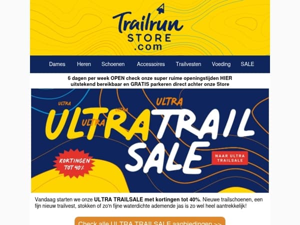 Vandaag starten we de ULTRA TRAILSALE met kortingen tot 40%