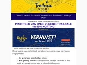 Verhuis TRAILSALE tot 50% KORTING