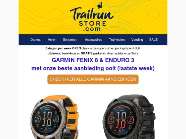 GARMIN FENIX & ENDURO met strakke aanbieding tijdens onze feestweek