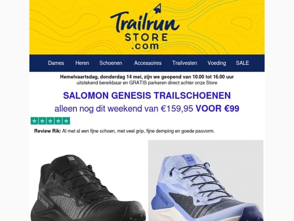 SALOMON GENESIS trailschoenen alleen nog dit weekend €99