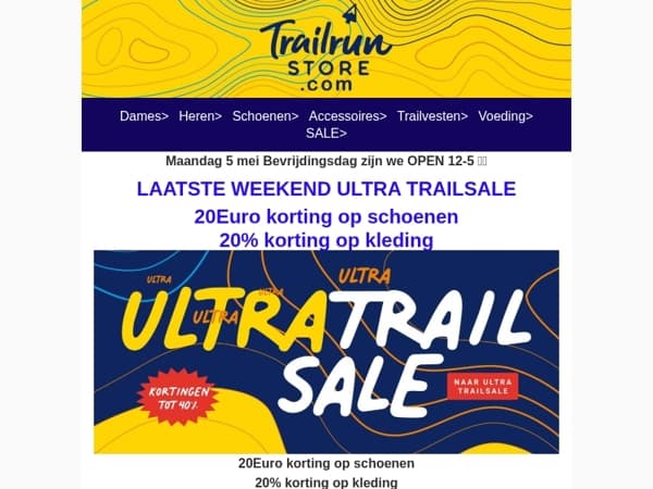 Laatste weekend ULTRA TRAILSALE met strakke KORTING