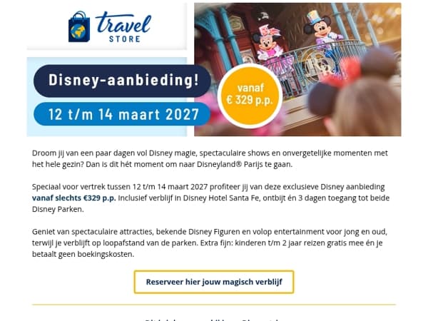 Disneyland® Parijs vanaf €329 p.p.