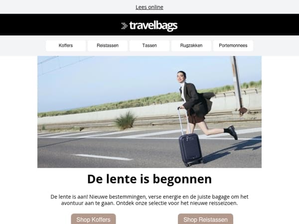 De lente is begonnen! Shop Hedgren, Delsey, Travelite en meer...