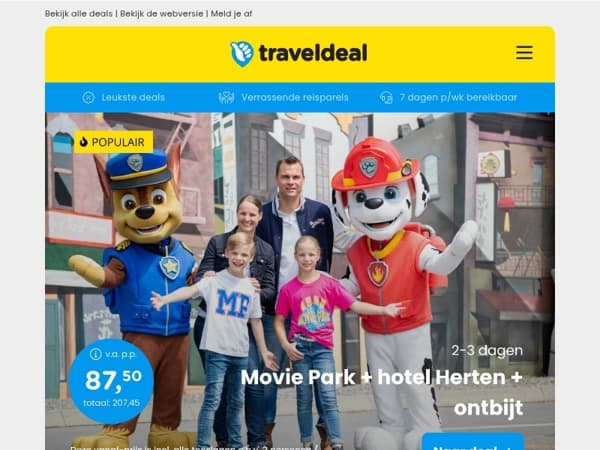 3x TE GEKKE (familie)deals voor de meivakantie! 👉 Movie Park Germany, Vakantiepark Dierenbos & Wunderland Kalkar!