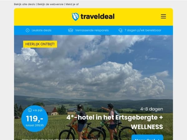 WOW! 🤯 4 dgn in het Ertsgebergte + ontbijt & wellness 119 | 3=2 Actie Van der Valk Moers v.a. 139 p.p.!