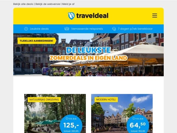 ZOMERDEALS in eigen land! 👉🏻 3 dgn Achterhoek + diner v.a. 125 | 4*-hotel in Arnhem + ontbijt v.a. 64,50 & veel meer! ☀️