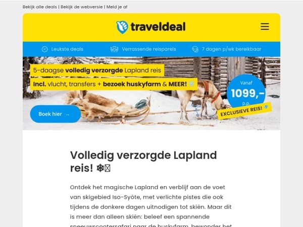 😱 COMPLEET Lapland avontuur: sneeuwscooter, husky & noorderlicht 1099 p.p.!