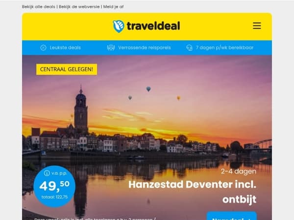 Ontdek Hanzestad Deventer + ontbijt v.a. 49,50 | Stedentrip Praag + ontbijt & centraal hotel v.a. 189 p.p.! 😱